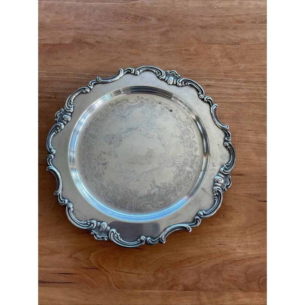 Vintage Gorham Strasbourg Silverplate Serving‎ Tray YC3136 Ornate 15.5