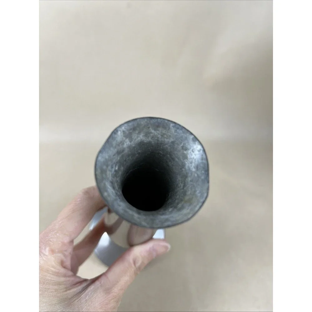 Vintage 1970’s DAALDEROP Made In Holland Pewter Small Footed Bud Vase Home Decor