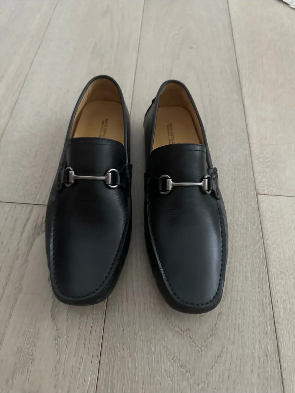 Saks Fifth Avenue Black Leather Bit Loafers