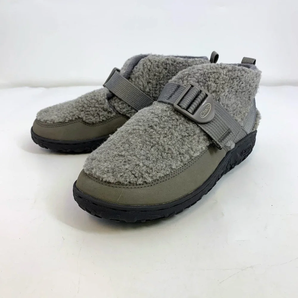 Chaco Revel Chelsea Cozy‎ Gray Fleece Adjustable Strap Ankle Boots Shoes