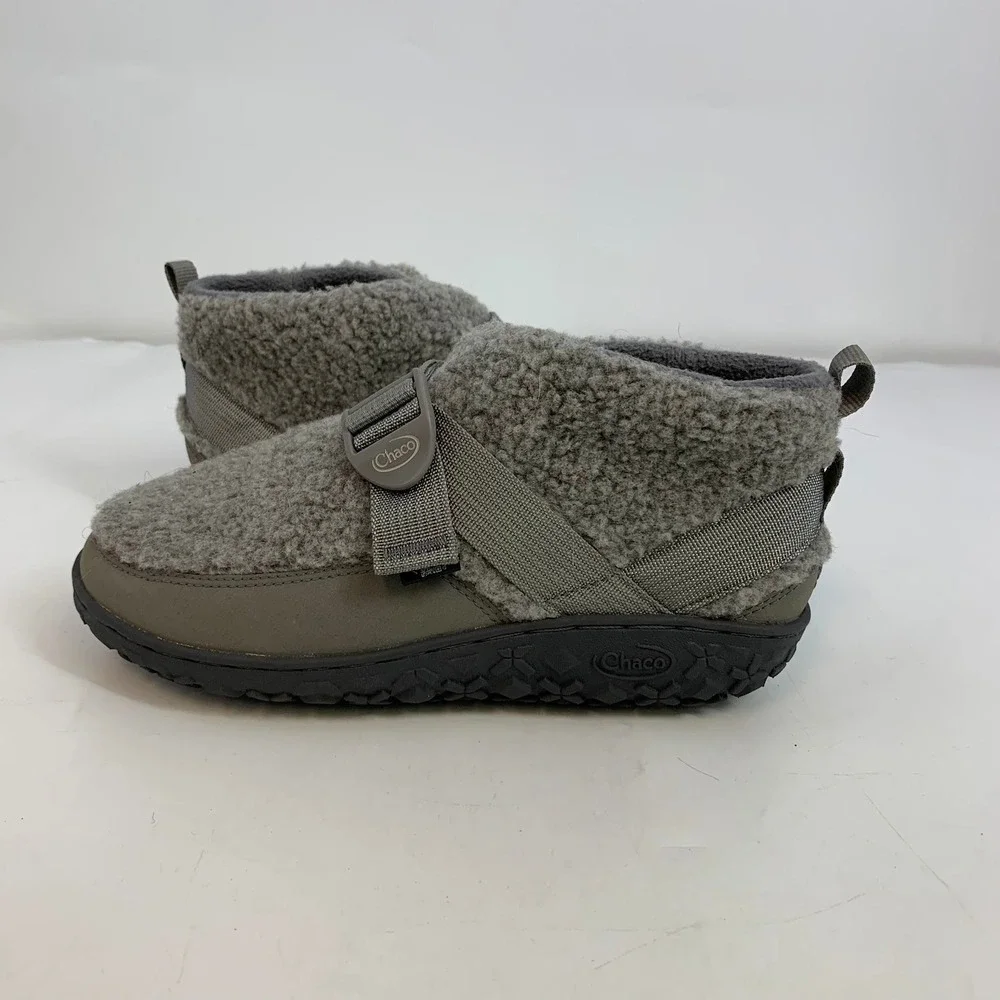 Chaco Revel Chelsea Cozy‎ Gray Fleece Adjustable Strap Ankle Boots Shoes