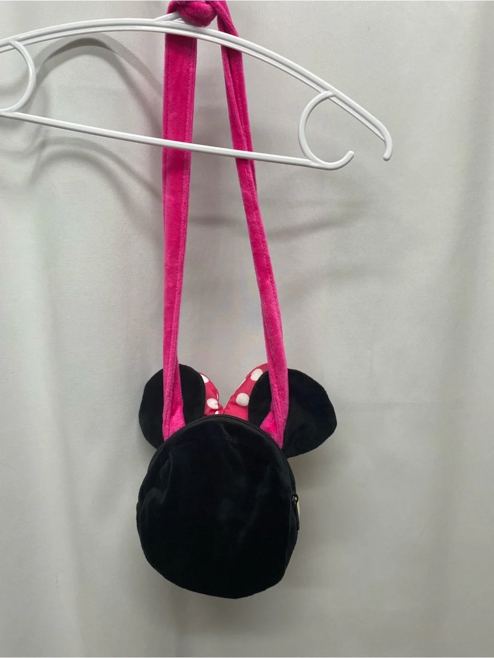 Minnie Mouse plush purse fleece Disney pink travel girls small