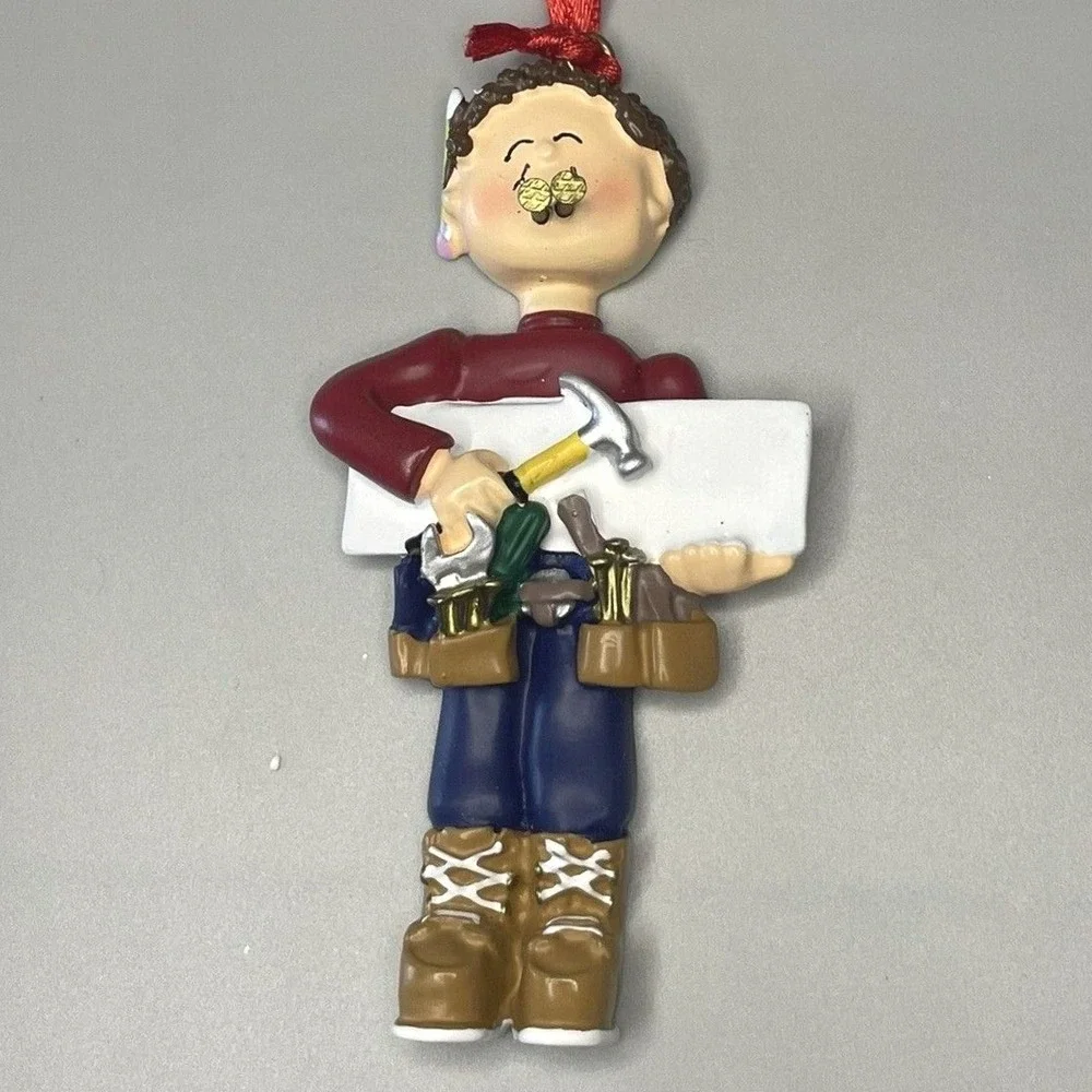 Carpenter Handyman Christmas Ornament 3.5 Inch Resin DIY‎ Tools Holiday Decor
