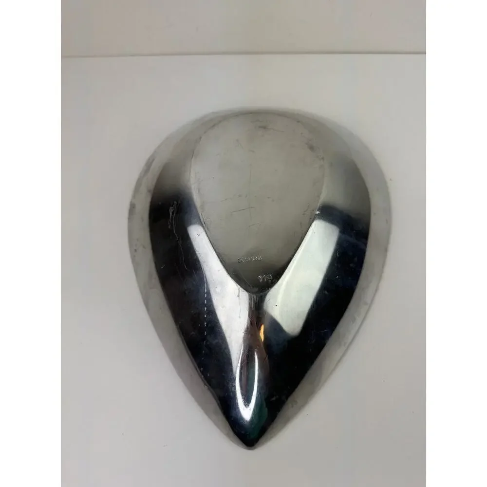Vintage NAMBE Silver 11x9 Catch All Bowl Metal Polished Heart Decorative 119