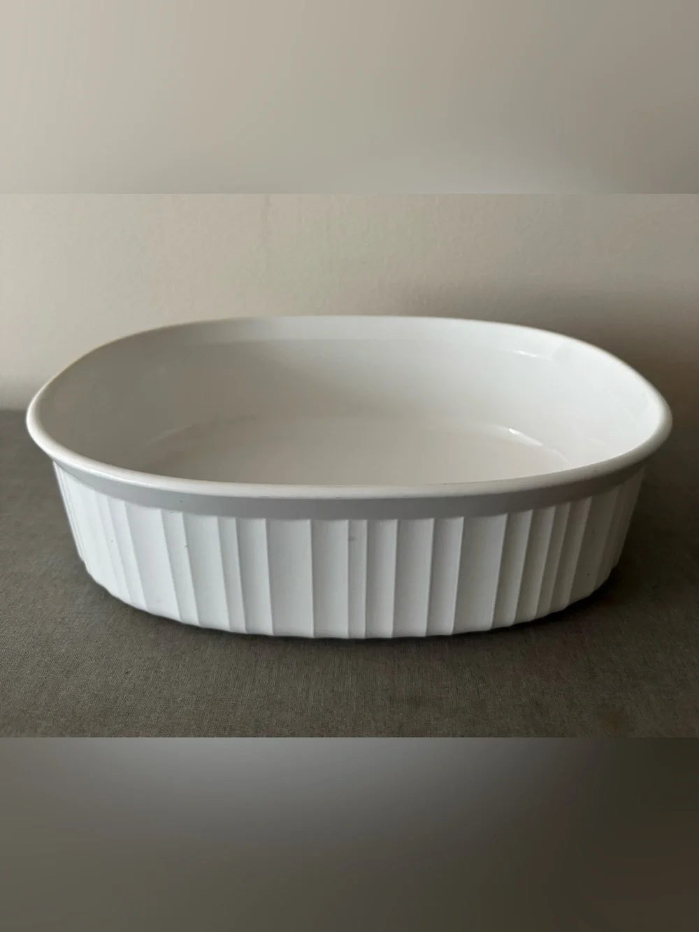 Vintage Corningware French White Oval Ceramic Casserole