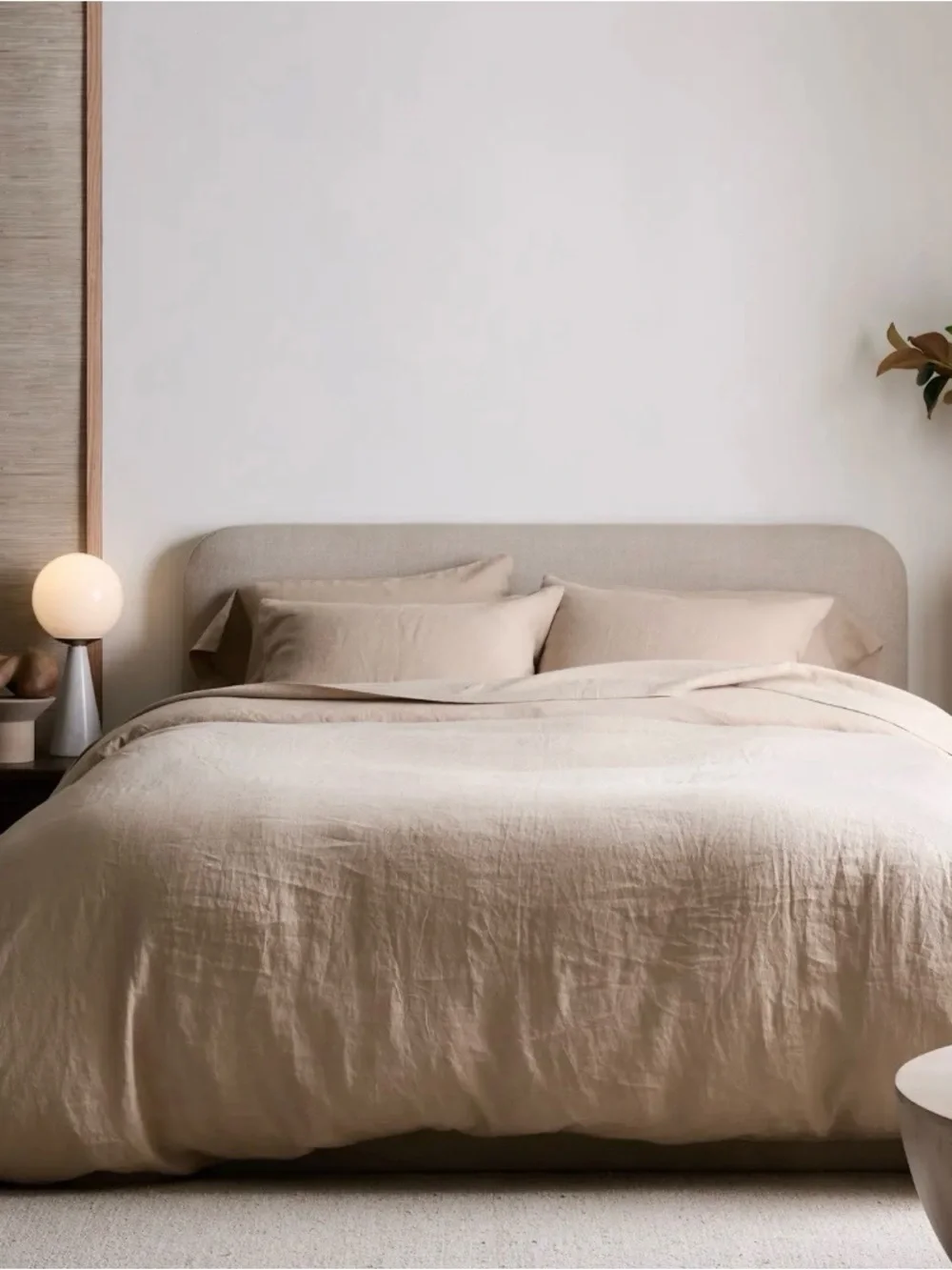 NWT Quince European Linen 3 Piece Duvet Cover Set, King/Cal king (Toffee)