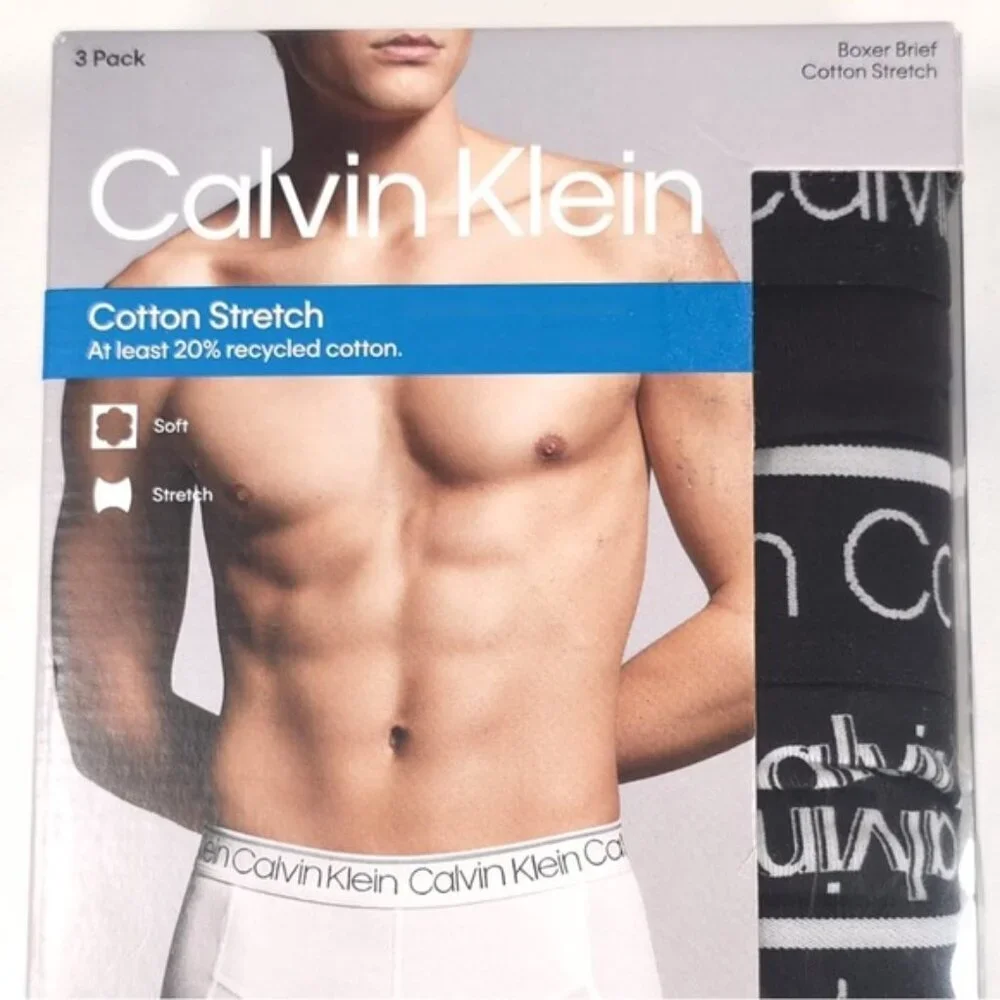 Calvin Klein 3 Pack Boxer Brief‎ SMALL Cotton Stretch Extra Soft