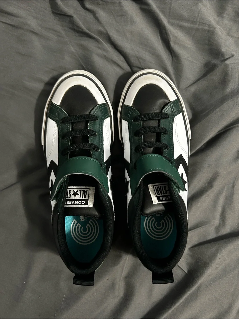 Converse Kids' Green, Black & White Low-Top Sneakers