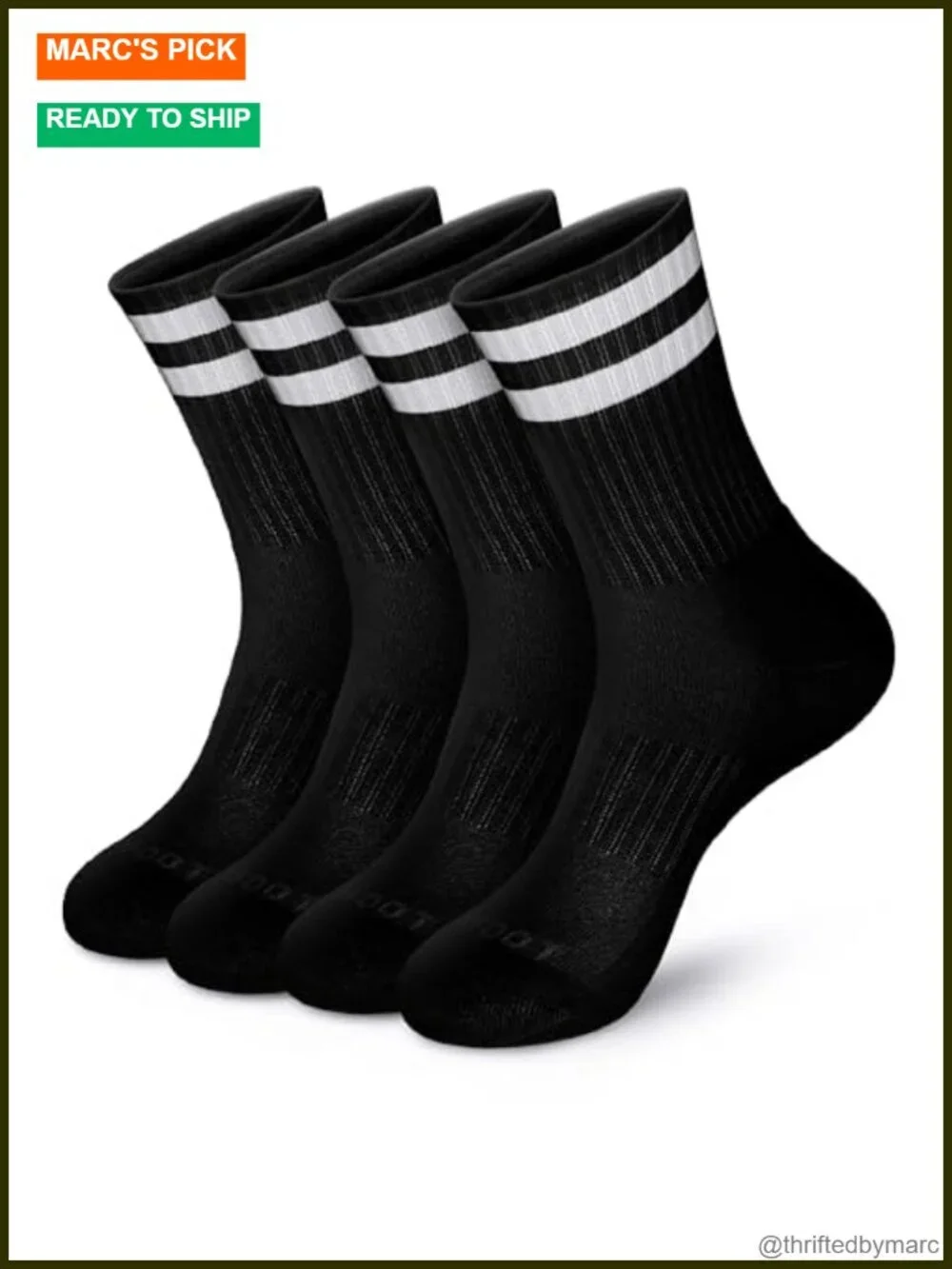 Athletic Cushion Crew Socks with Arch Compression 4 Pack
