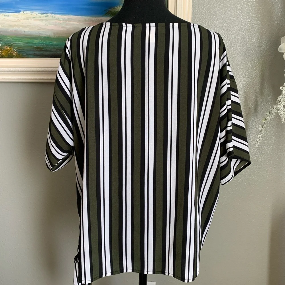 Michael Kors Multicolored Stripes Blouse Size Medium