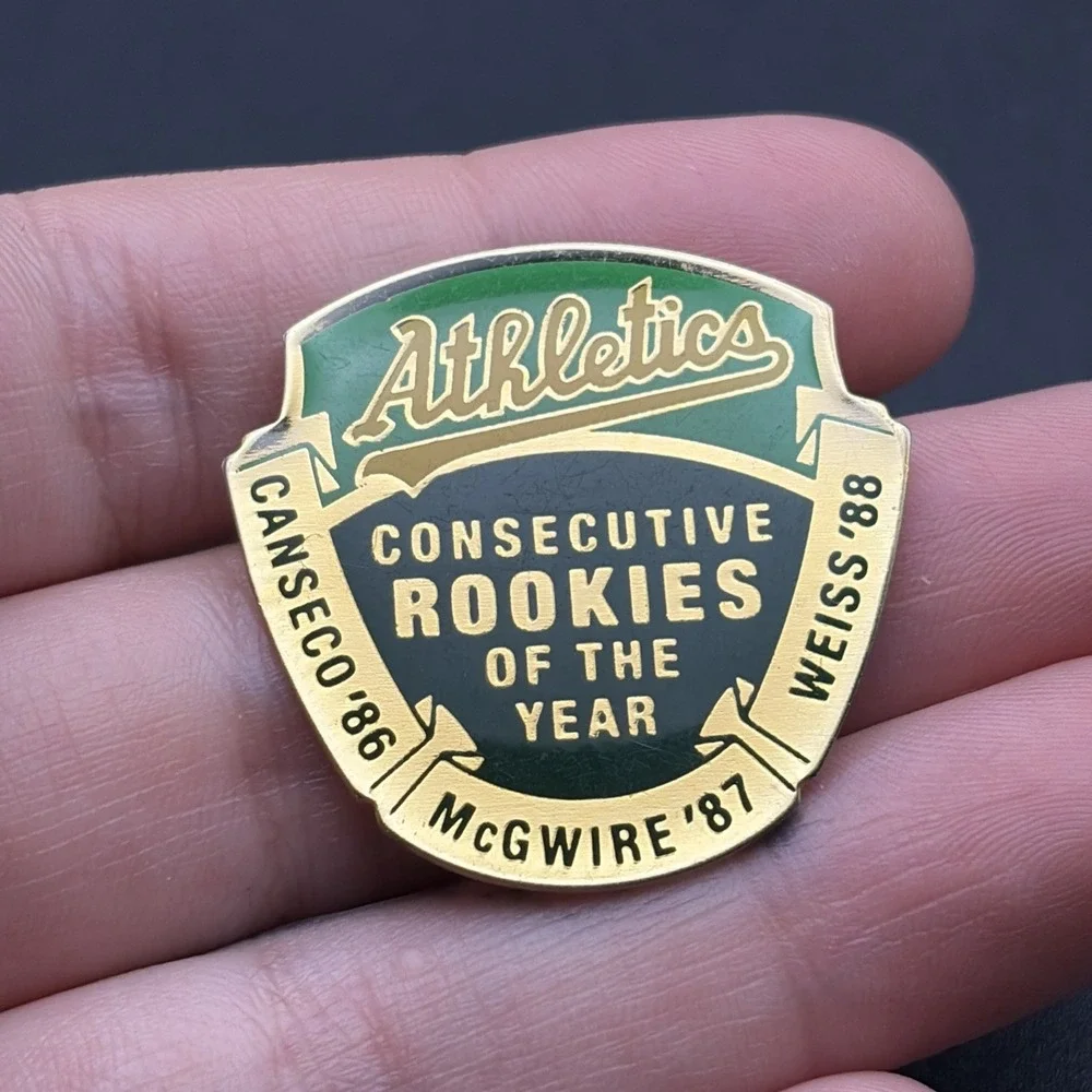 MLB Baseball Oakland Athletics Consecutive Rookies Of‎ The Year Lapel Hat Pin