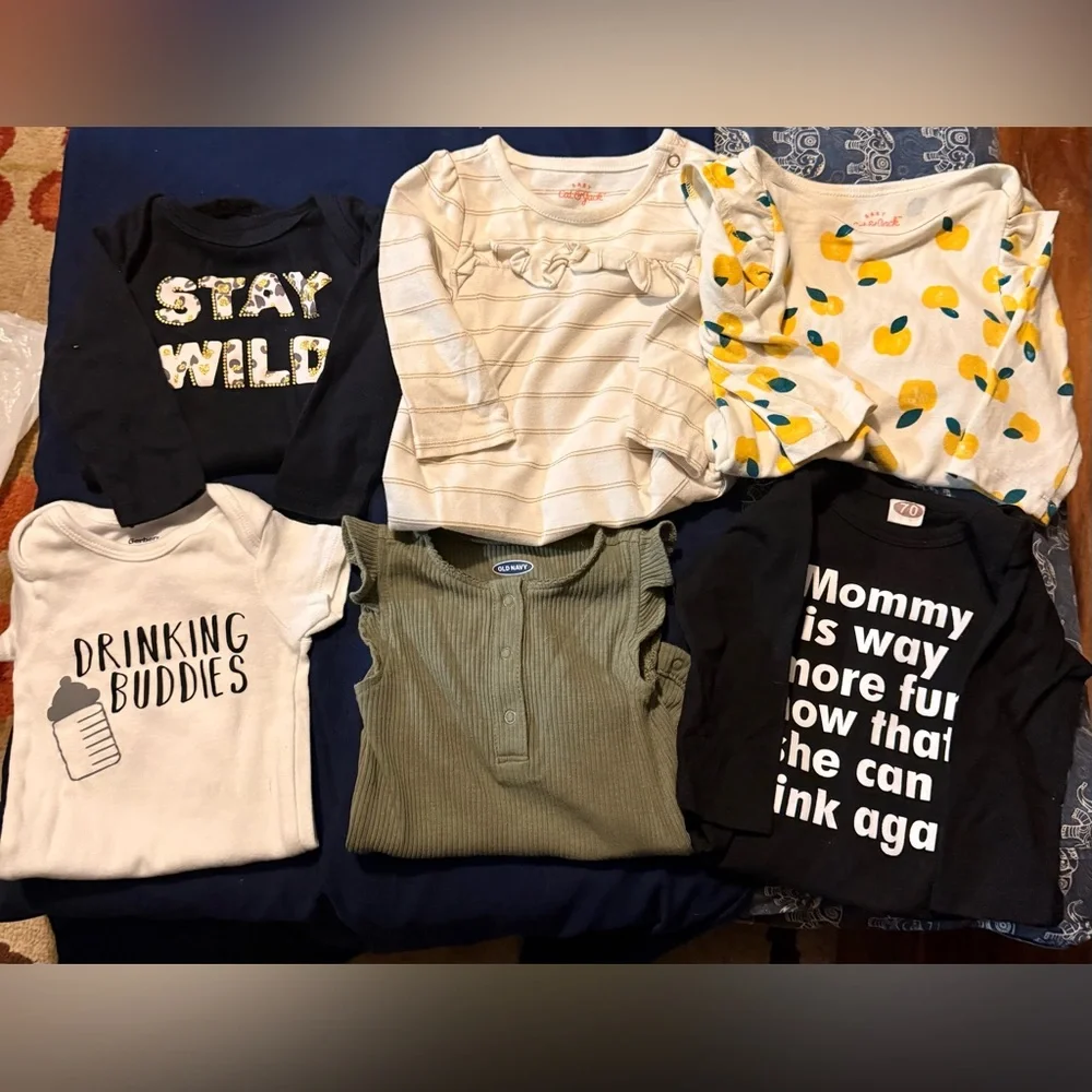 Assorted lot of baby girls size 3-6 month onesies Old Navy and Carters