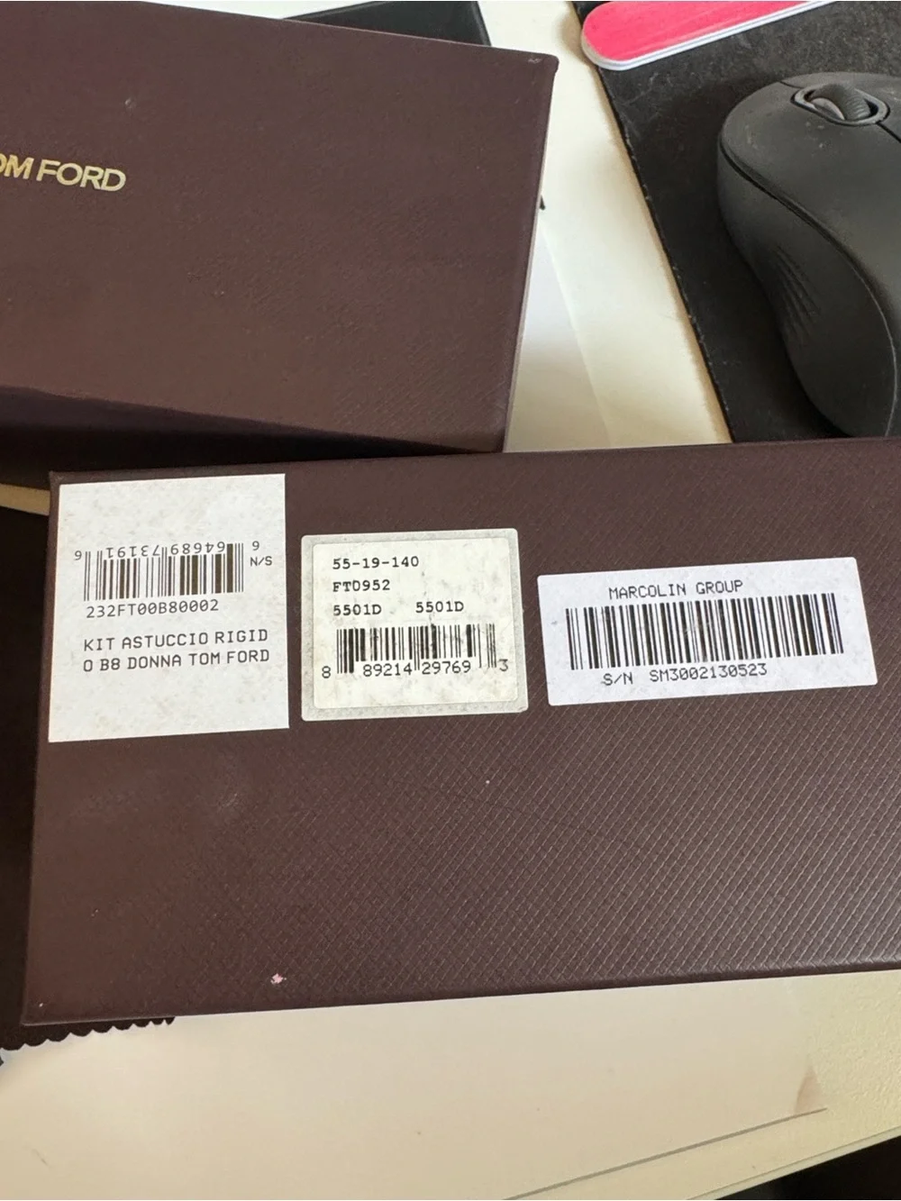 Tom Ford Gold and Brown Oversized Square Sunglasses