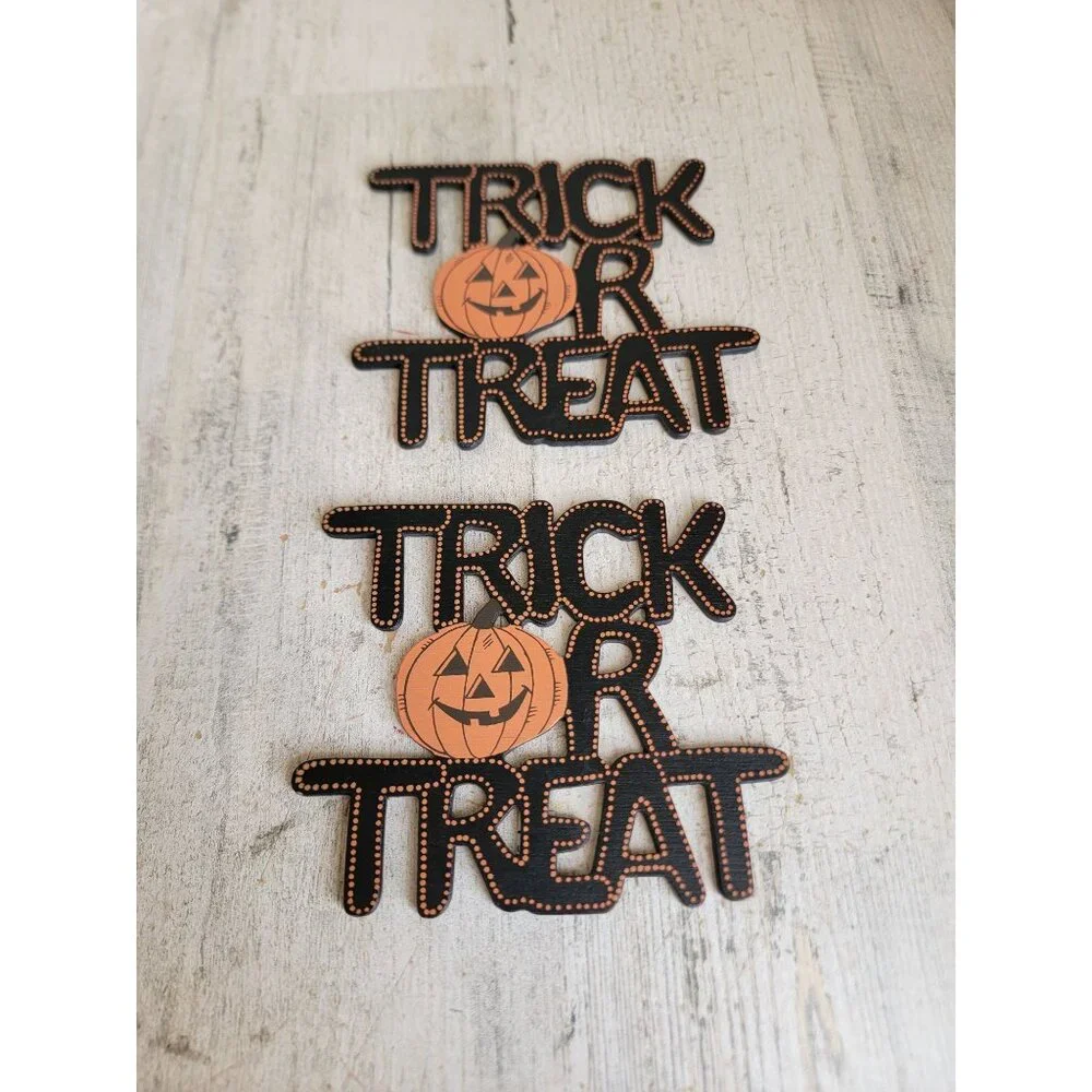 Trick or treat magnet‎ wooden Halloween vintage home decor set
