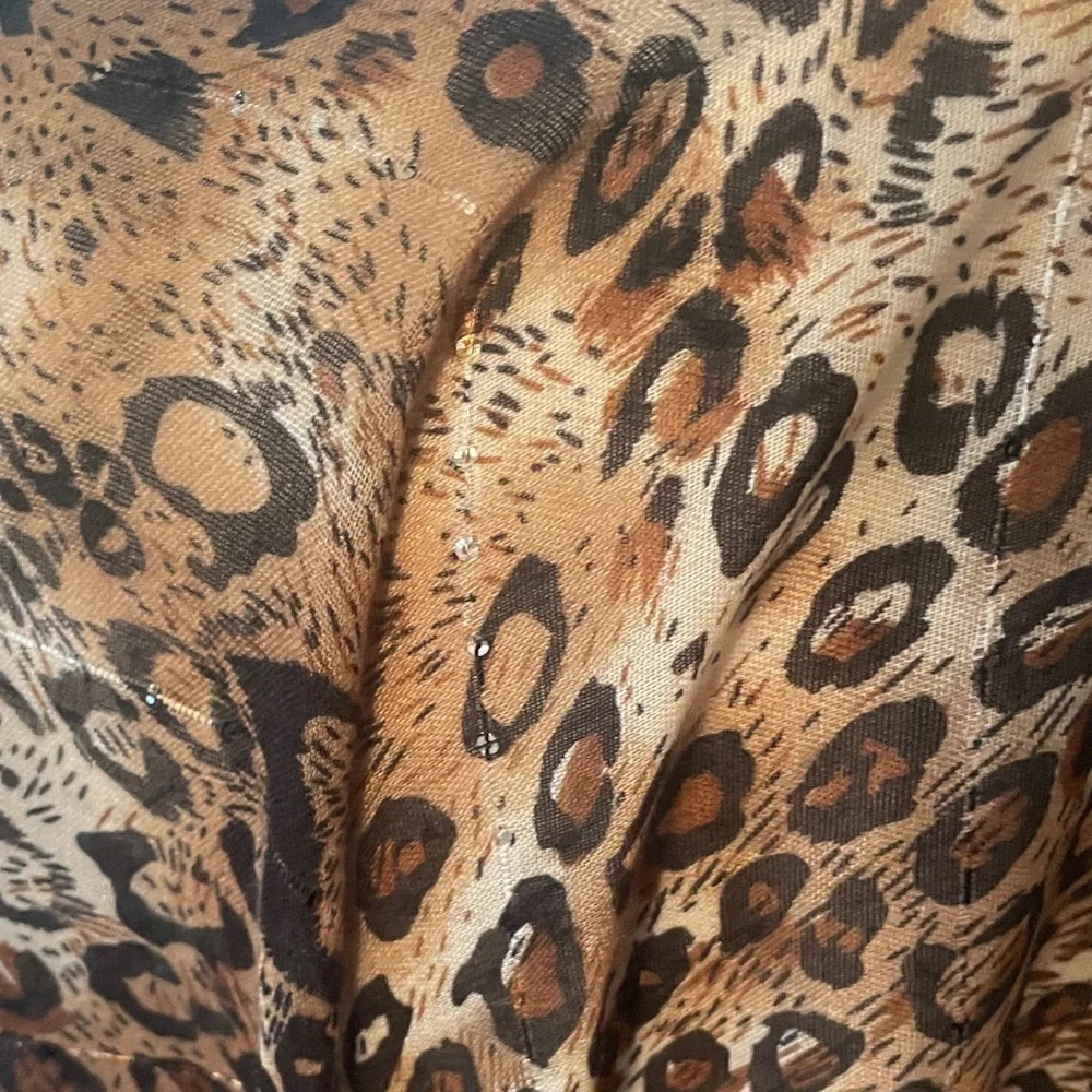 1215. Jessica McClintock Animal Print Kimono/Bathing Suit Cover Up.
