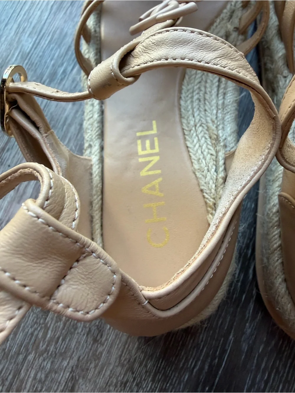 CHANEL leather strappy