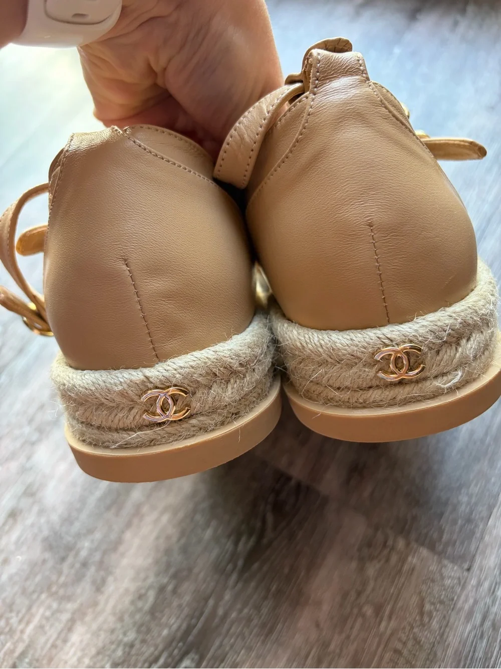 CHANEL leather strappy
