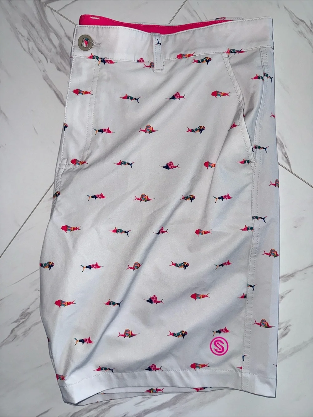 Scales Gear Mens Fish Print Performance Board Shorts Swim Size 40