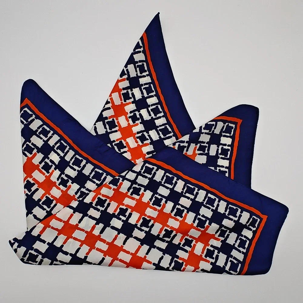 Red White Blue Geometric Square Scarf 26.5