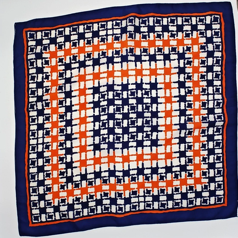 Red White Blue Geometric Square Scarf 26.5