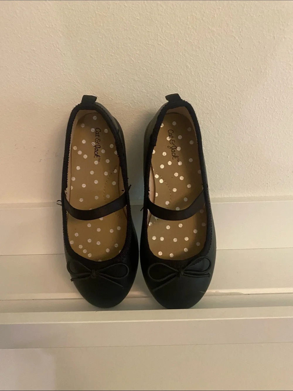Cat & Jack Black Mary Jane Flats with Bow