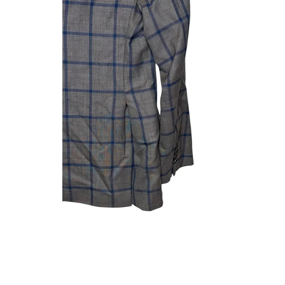 Brooks Brothers Mens Coat Plaid Double Vent 2-Button Lined Windowpane Blazer 36R