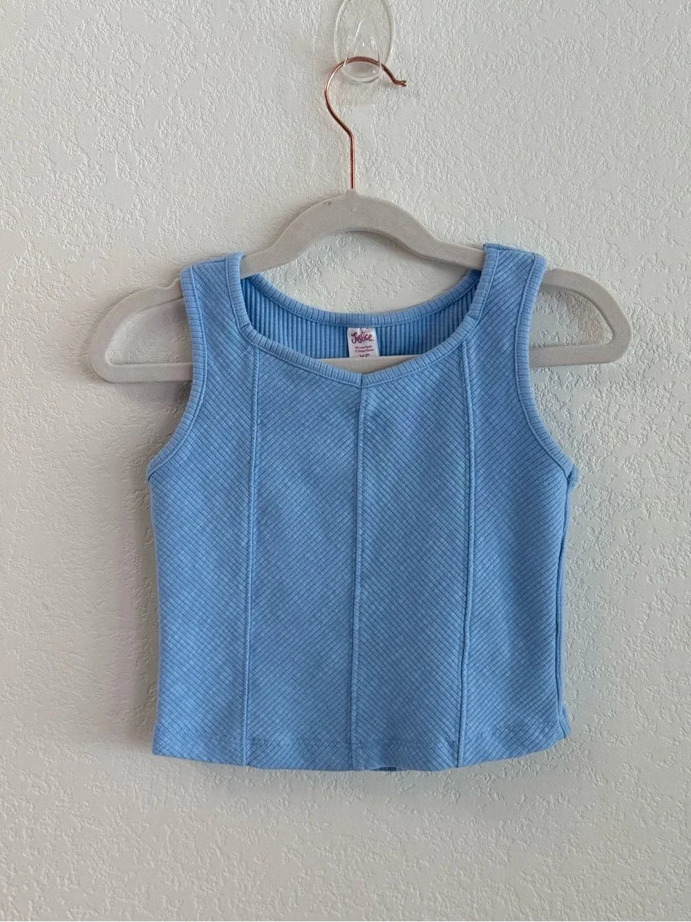 Justice Light Blue Ribbed Crewneck Top