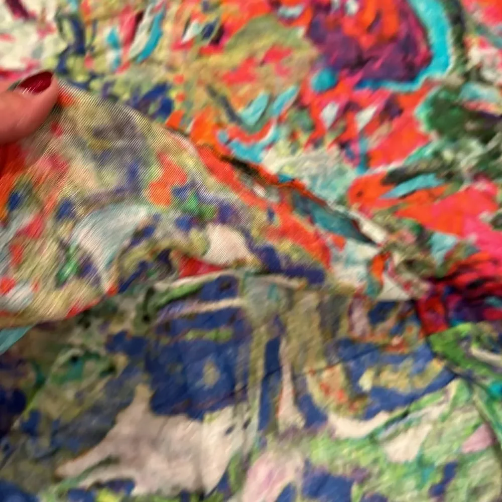 Anthropologie Lulla Collection by Bindya Floral Reversible Scarf shoulder Wrap