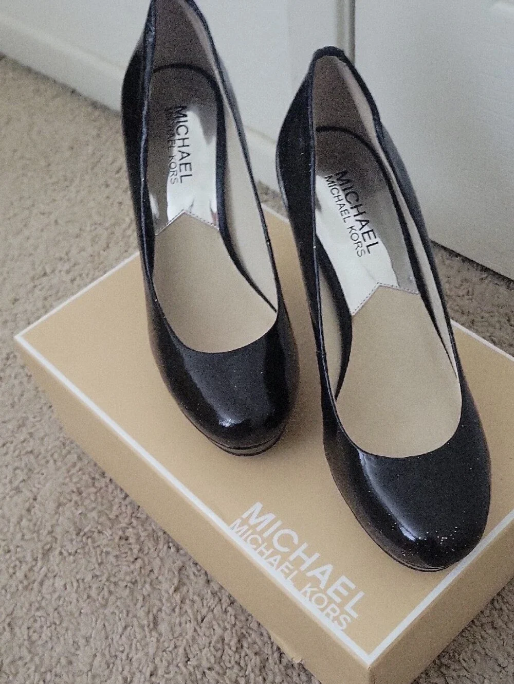 Michael Kors Black Patent Platform Pumps