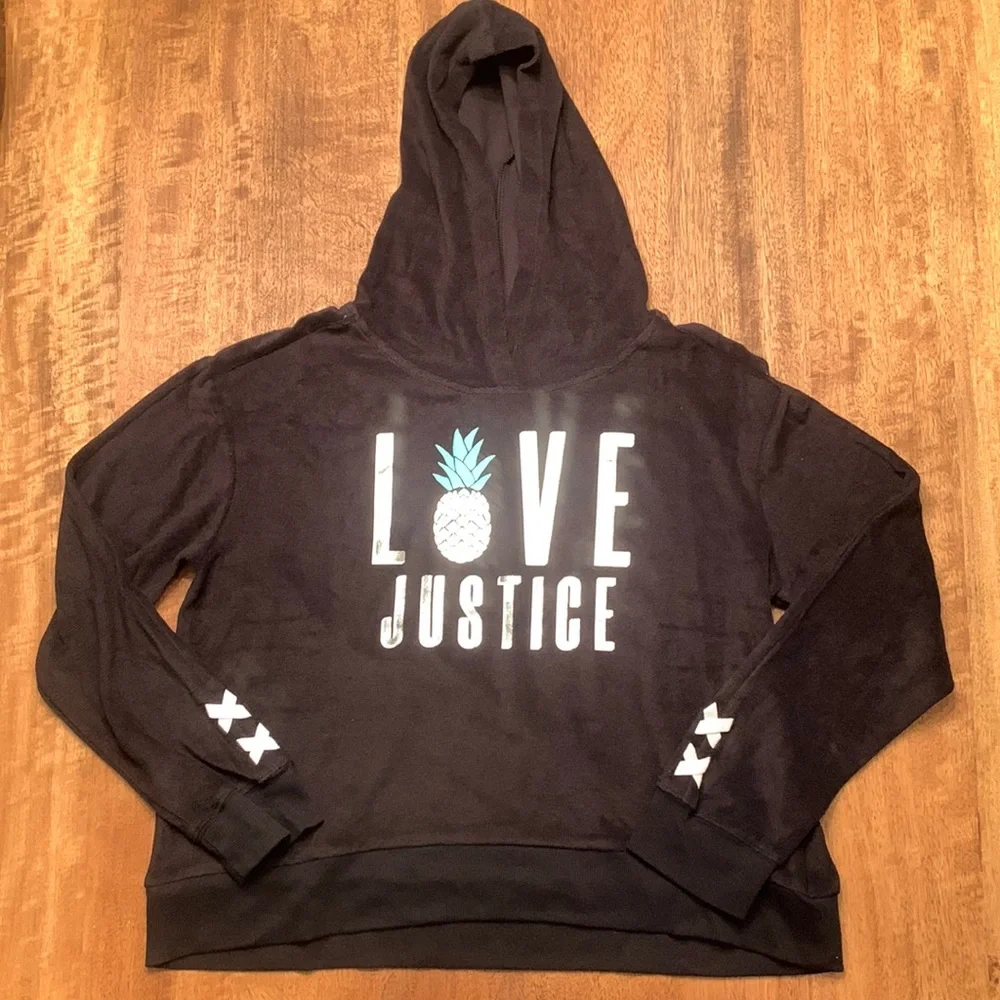 Justice Terrycloth hoodie sweatshirt