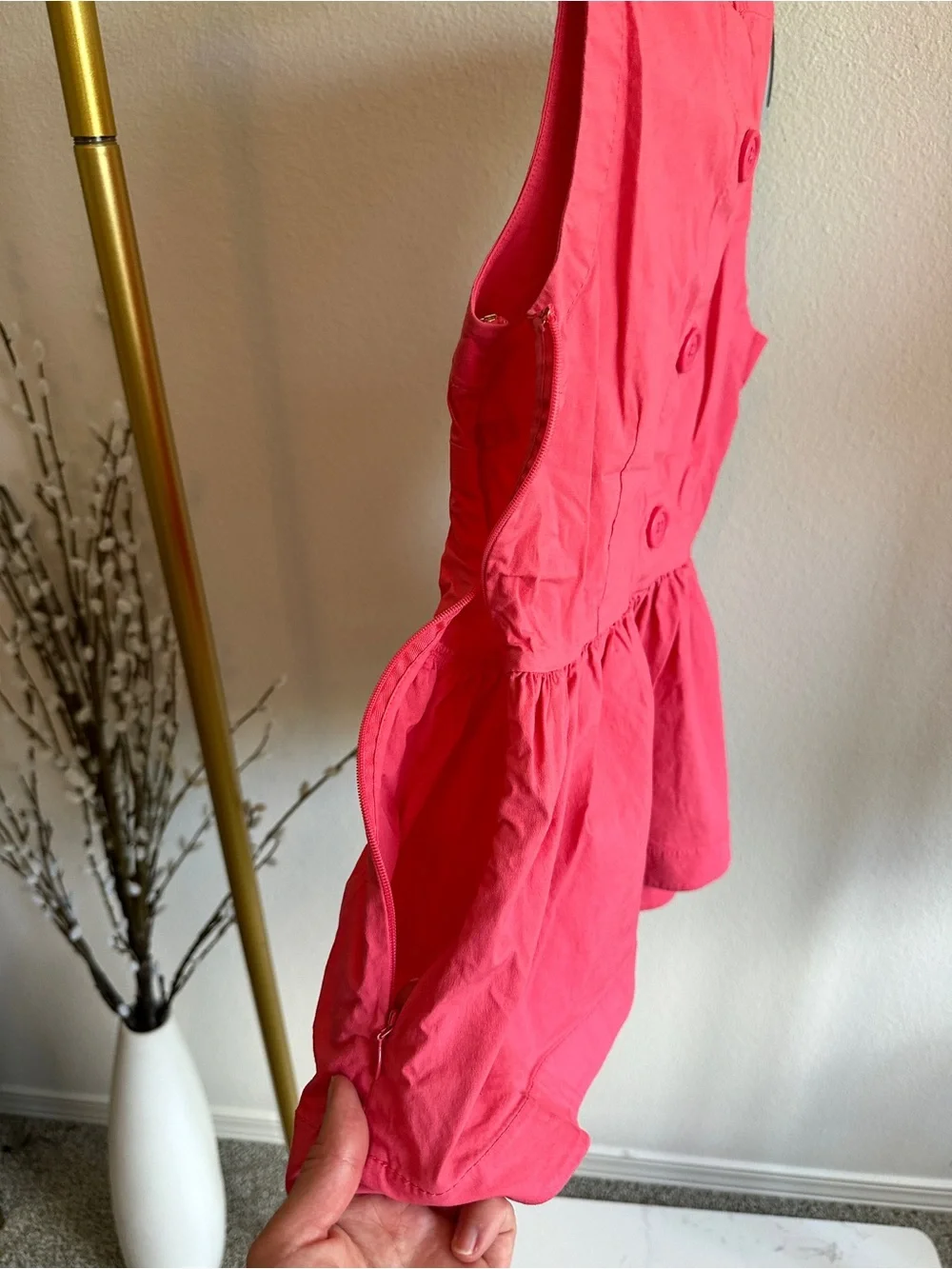Kate Spade Sleeveless Peplum Blouse in Pink