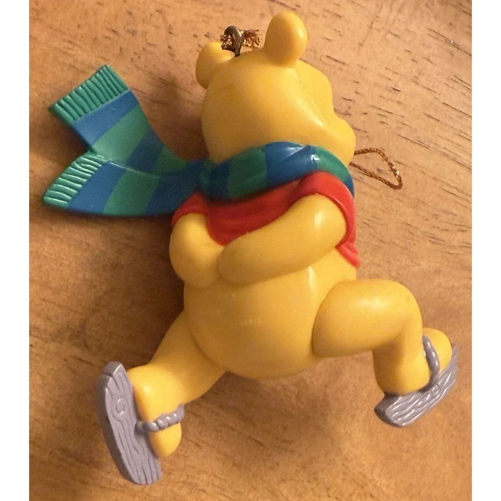Vintage Disney WINNIE THE POOH christmas tree‎ ORNAMENT ice skating 4