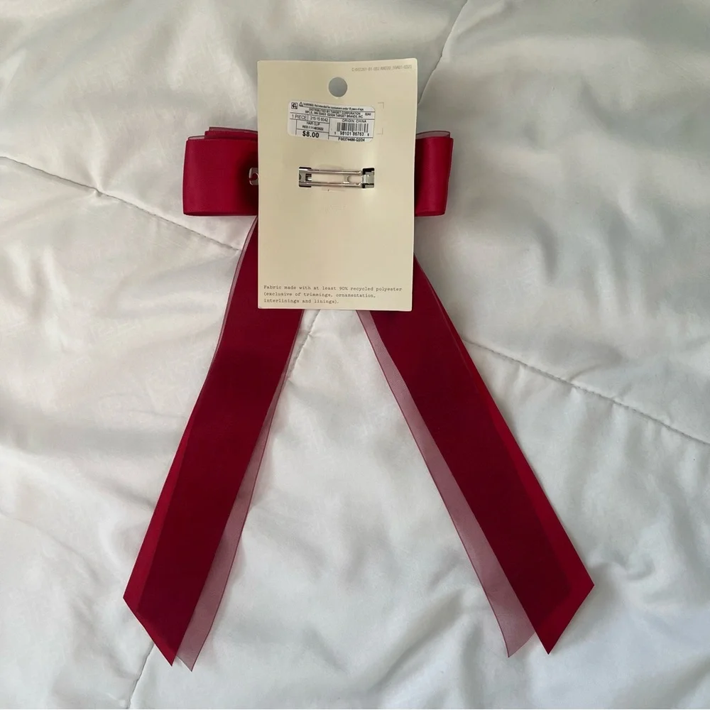 A New Day Red and Black Bow Hair Clips