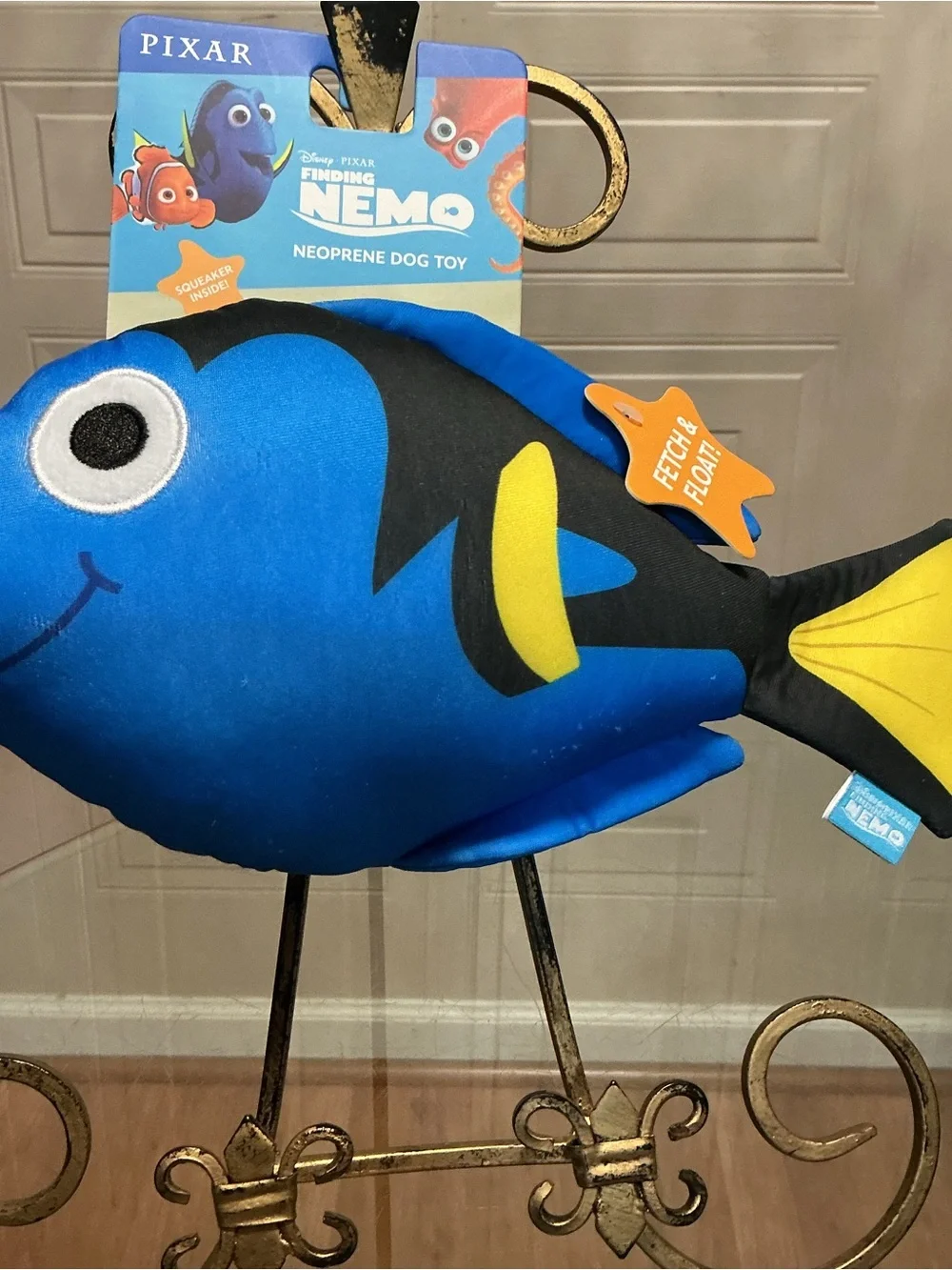 DISNEY PIXAR FINDING NEMO FILM CUDDLY SOFT  11” DOG TOY CLINKER & SQUEAKER
