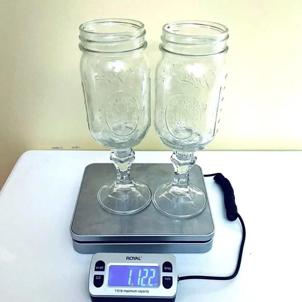 Set 2 Country Redneck Ball Mason Jar Wine Glasses Iced Tea Water Goblet Novelty