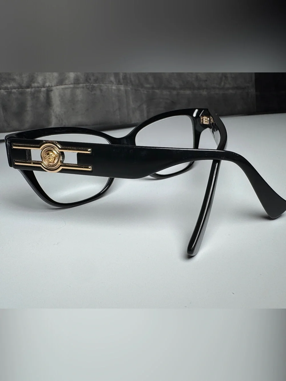 Versace Black Sunglasses with Gold Medallion Detail