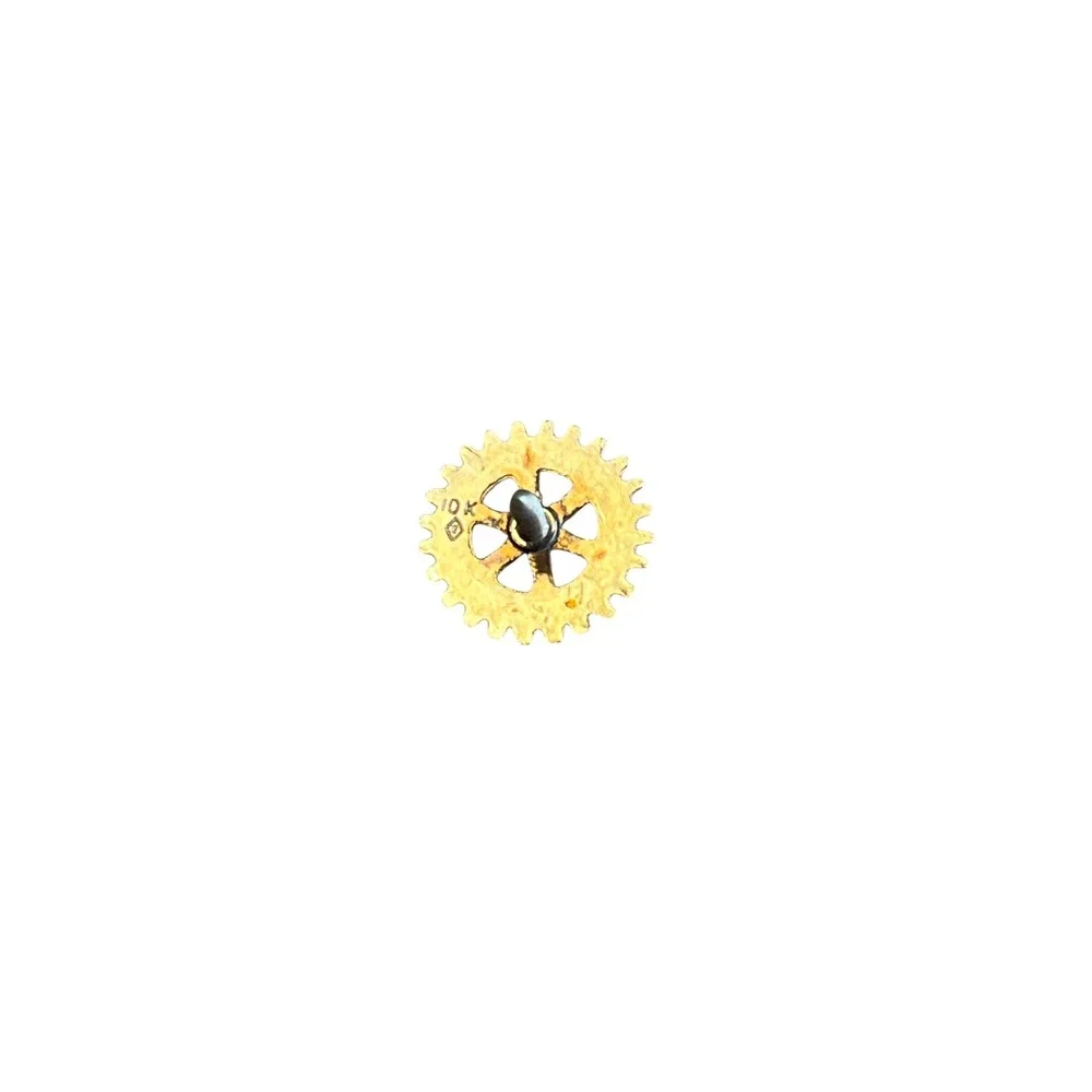 Vintage Rotary International 10K Yellow Gold Blue Enamel Cogwheel Lapel Pin