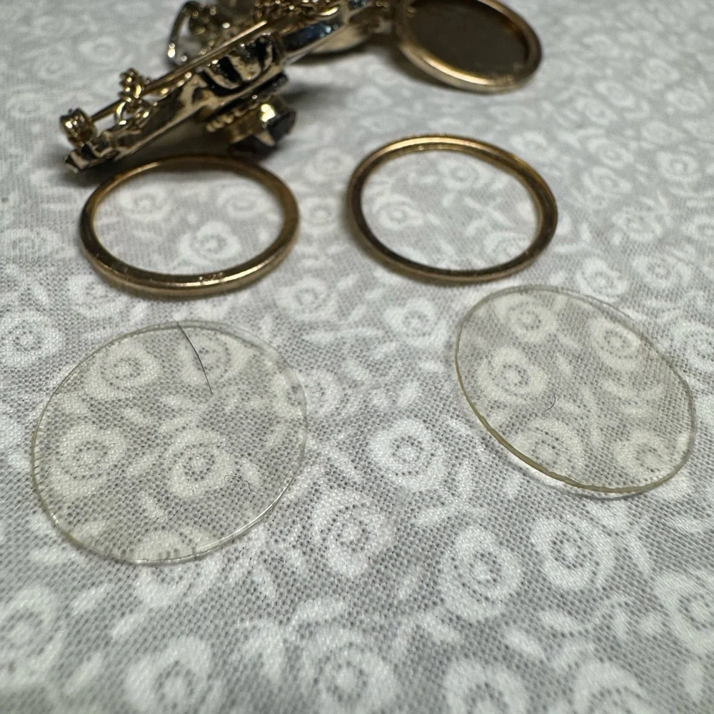 chatelaine locket brooch American jewelry by Coro Mulit photos Vintage