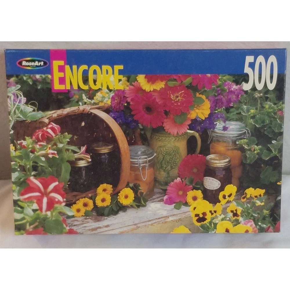 RoseArt Encore 500 Piece Jigsaw Puzzle Flowers Garden Still Life Factory Sealed