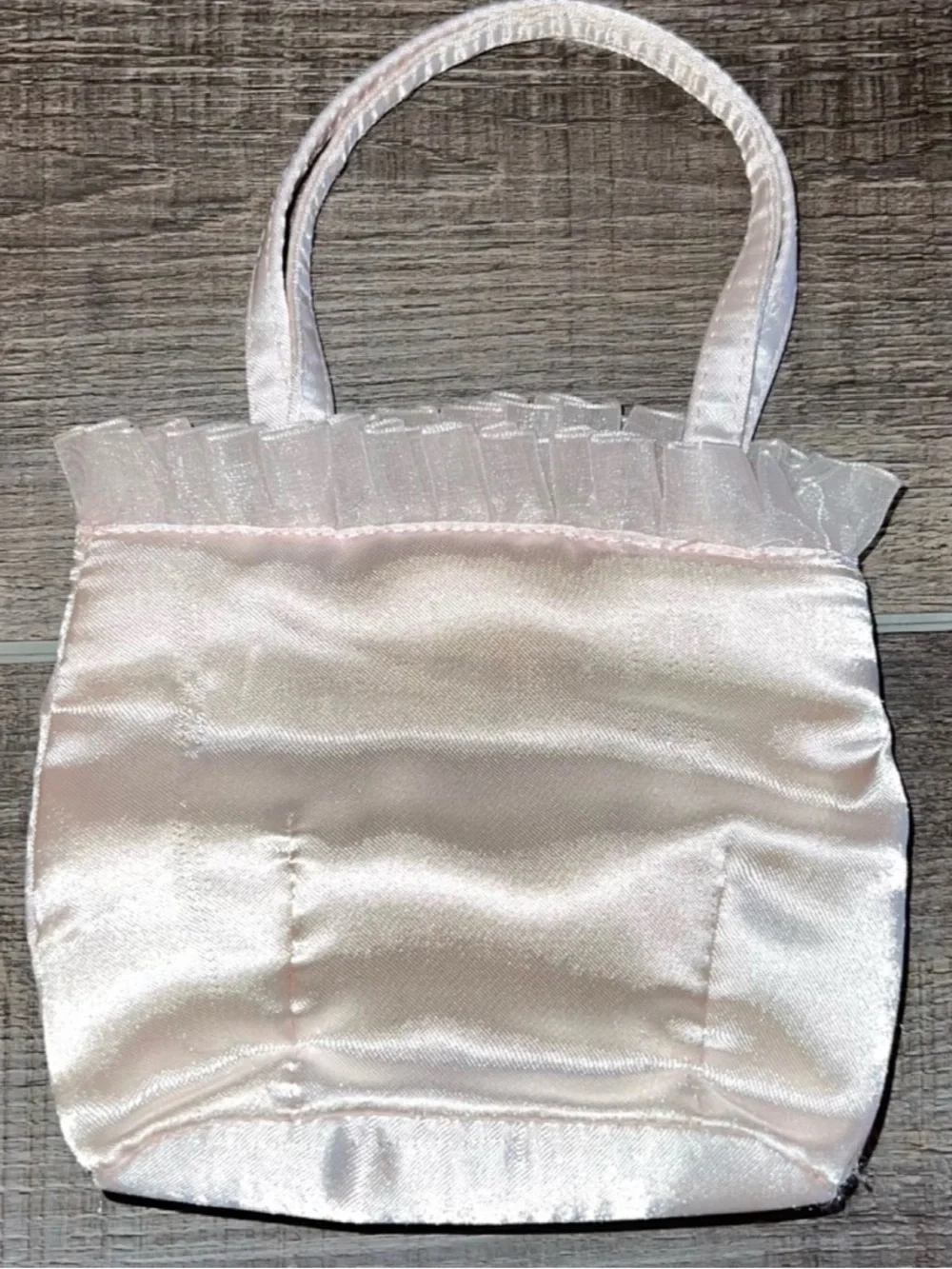 💞 Small Pink Satin Purse with Ribbon Trim
