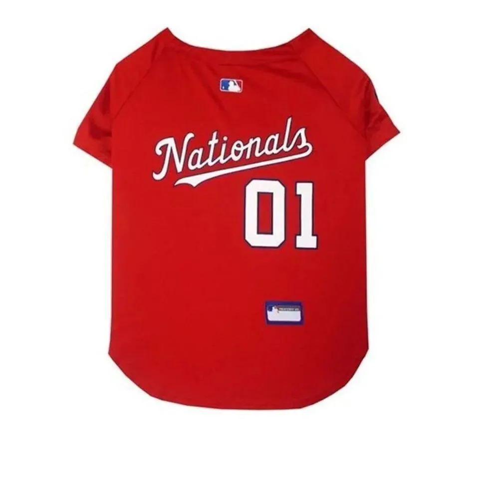 Washington Nationals Dog Jersey – Large – MLB Merchandise by Pets First Inc.