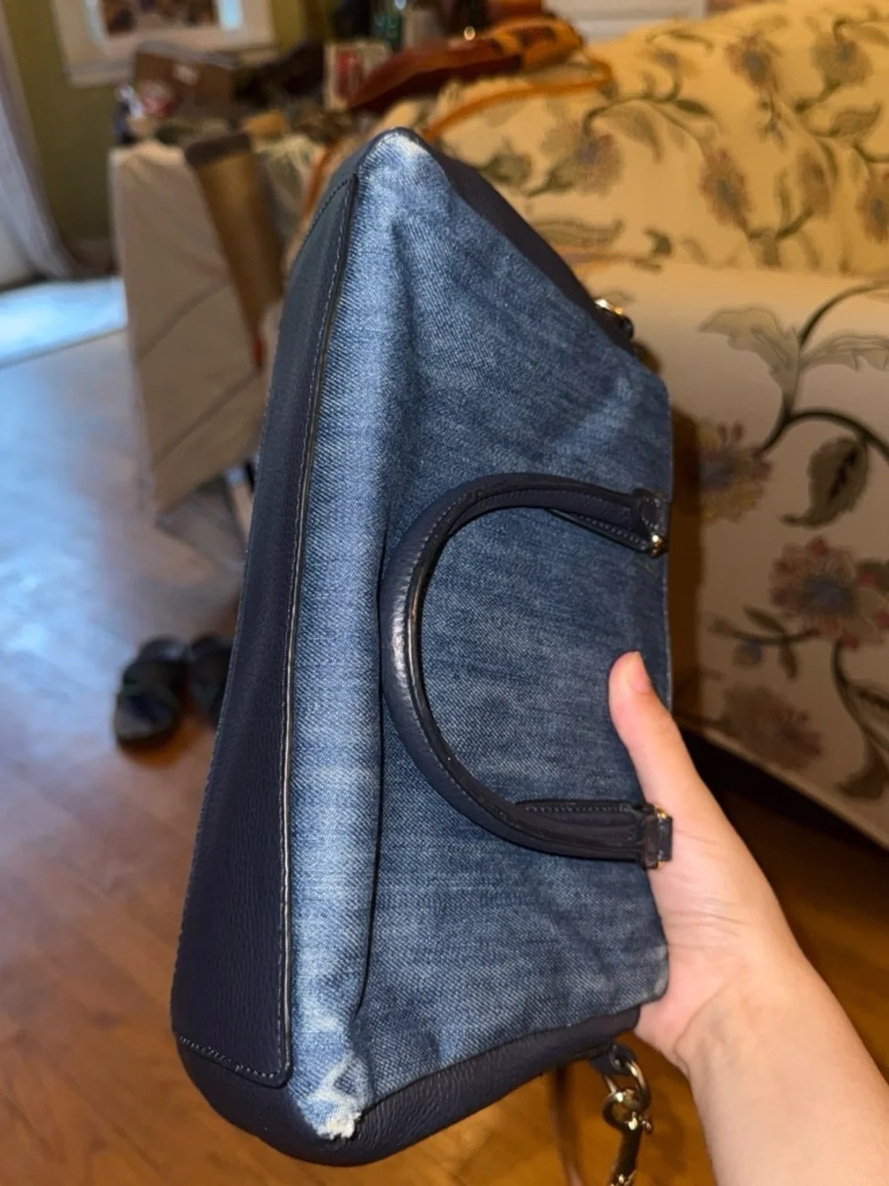 Coach denim satchel