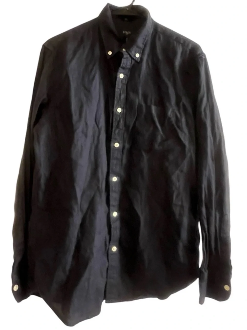 J. Crew Navy Blue Long Sleeve Button-Down Shirt - Size Medium