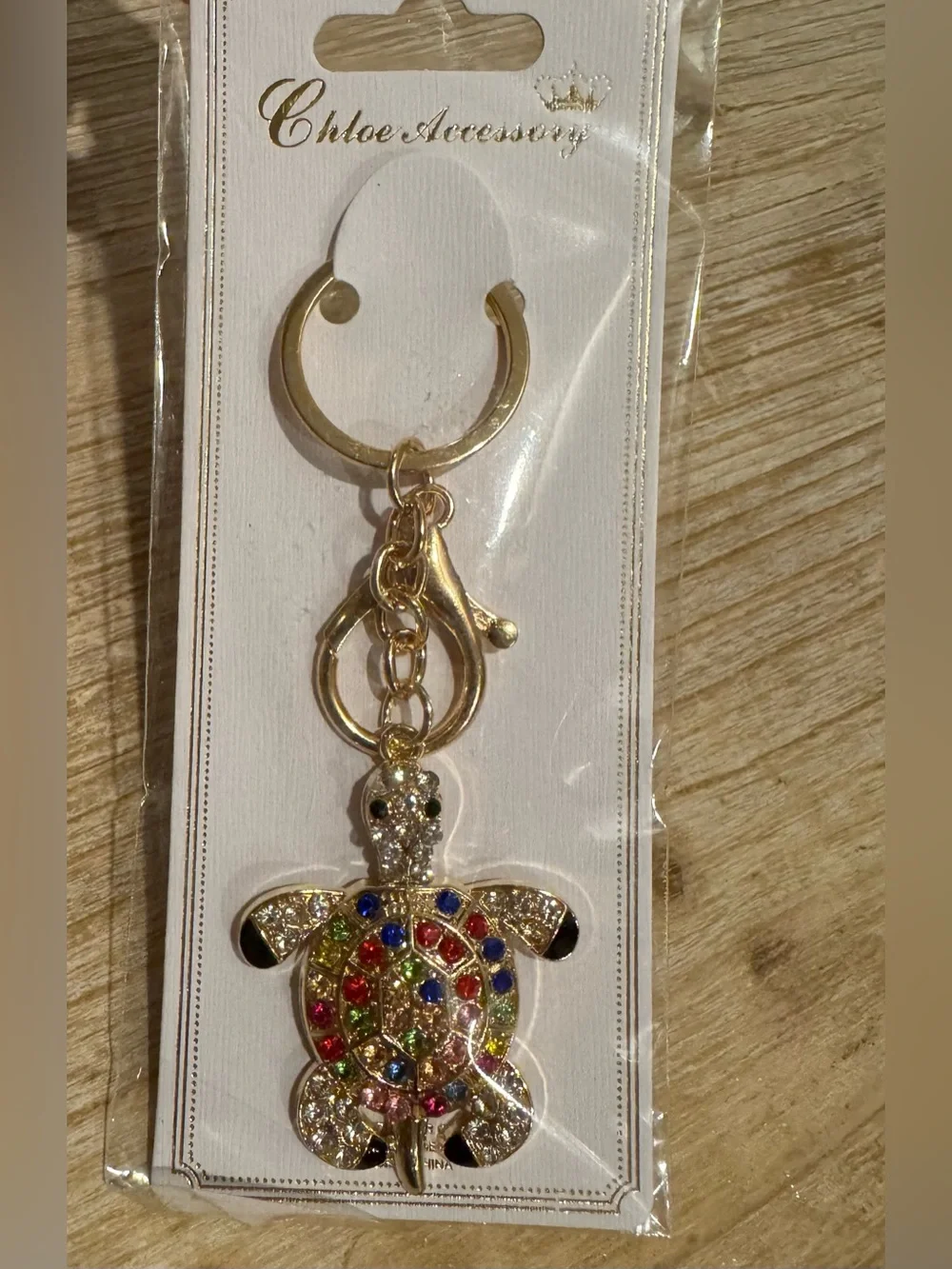 Gold-tone or Silver Tone Multicolor Turtle Keychain or Bag Charm- PICK ONE