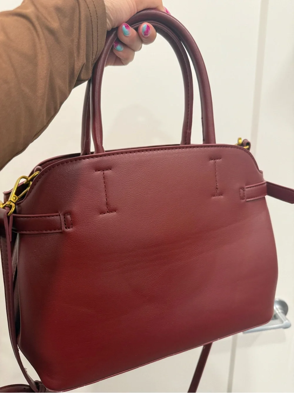 ASOS burgundy leather