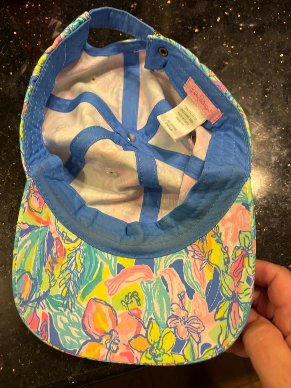 Lilly Pulitzer Blue Floral Trim Baseball Cap