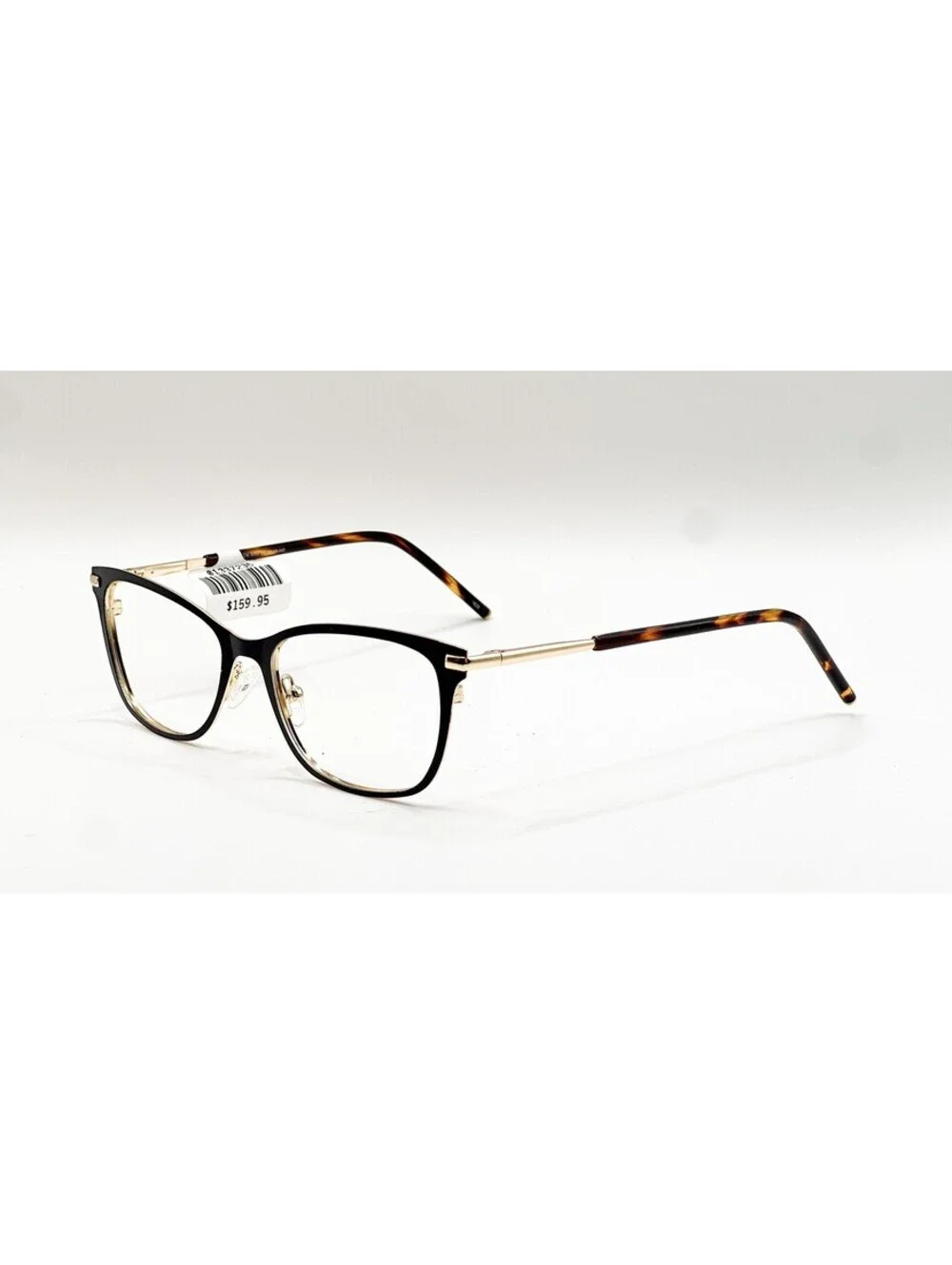 Chelsea Morgan CM 8000 BK Black Gold Cat Eye Authentic Eyeglass Frames 53-17-140