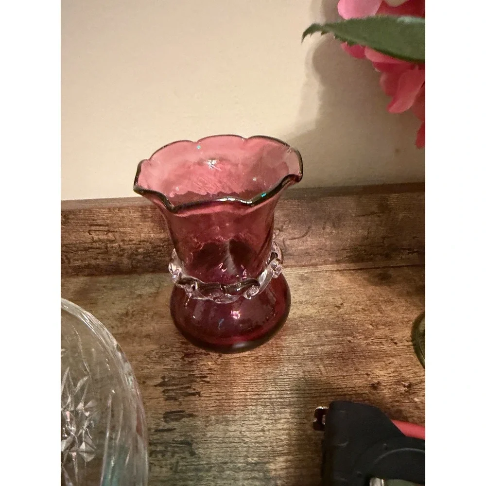 Unmarked cranberry glass