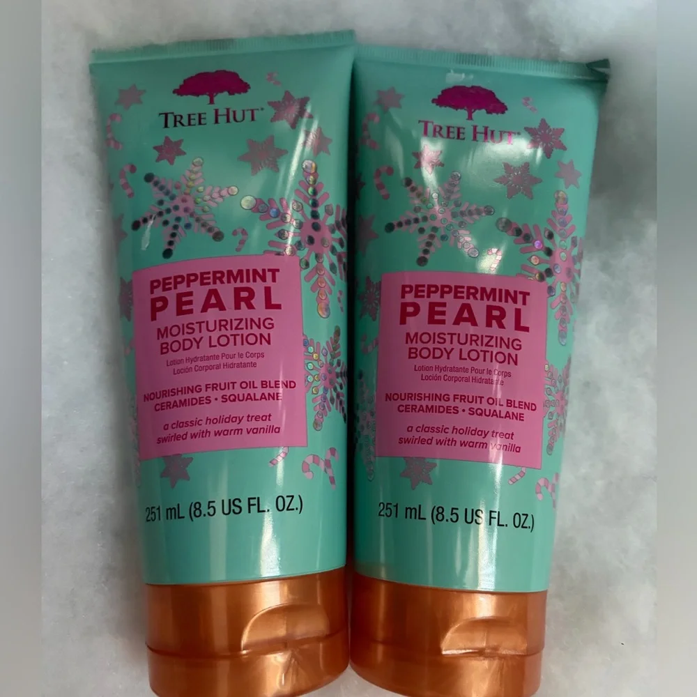 Tree Hut Peppermint Pearl Moisturizing Body Lotion set of 2 full size