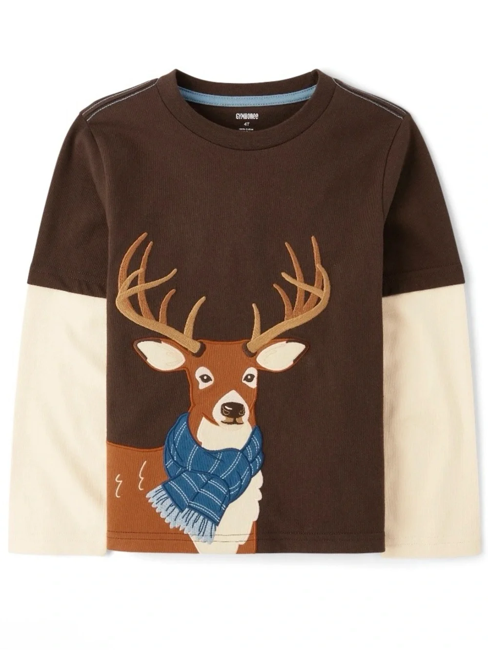Gymboree Boy’s ‘Country Charm’ Brown Deer Long-Sleeve Tee Size 7